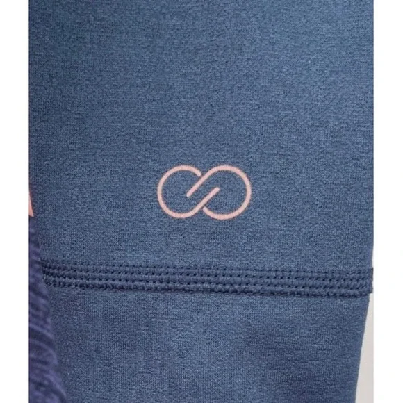 Calia Quarter Zip Pullover Womens Small Navy Blue Space Dye Thumbhole - Picture 4 of 11